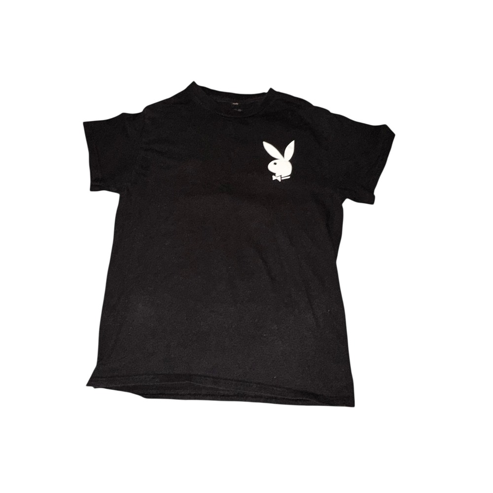 PLAYBOY Black Tee with White Bunny Logo